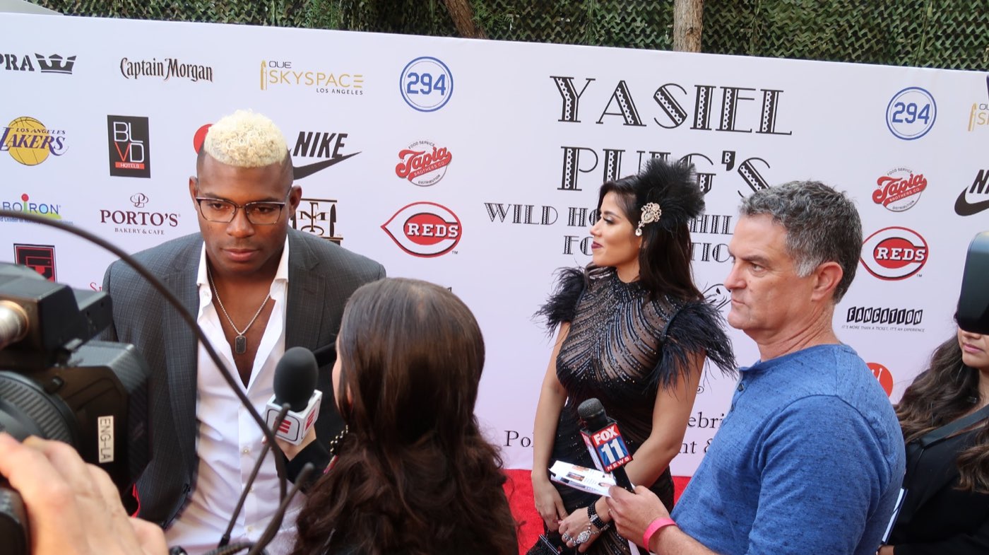 Step and repeat backdrop at a red carpet event