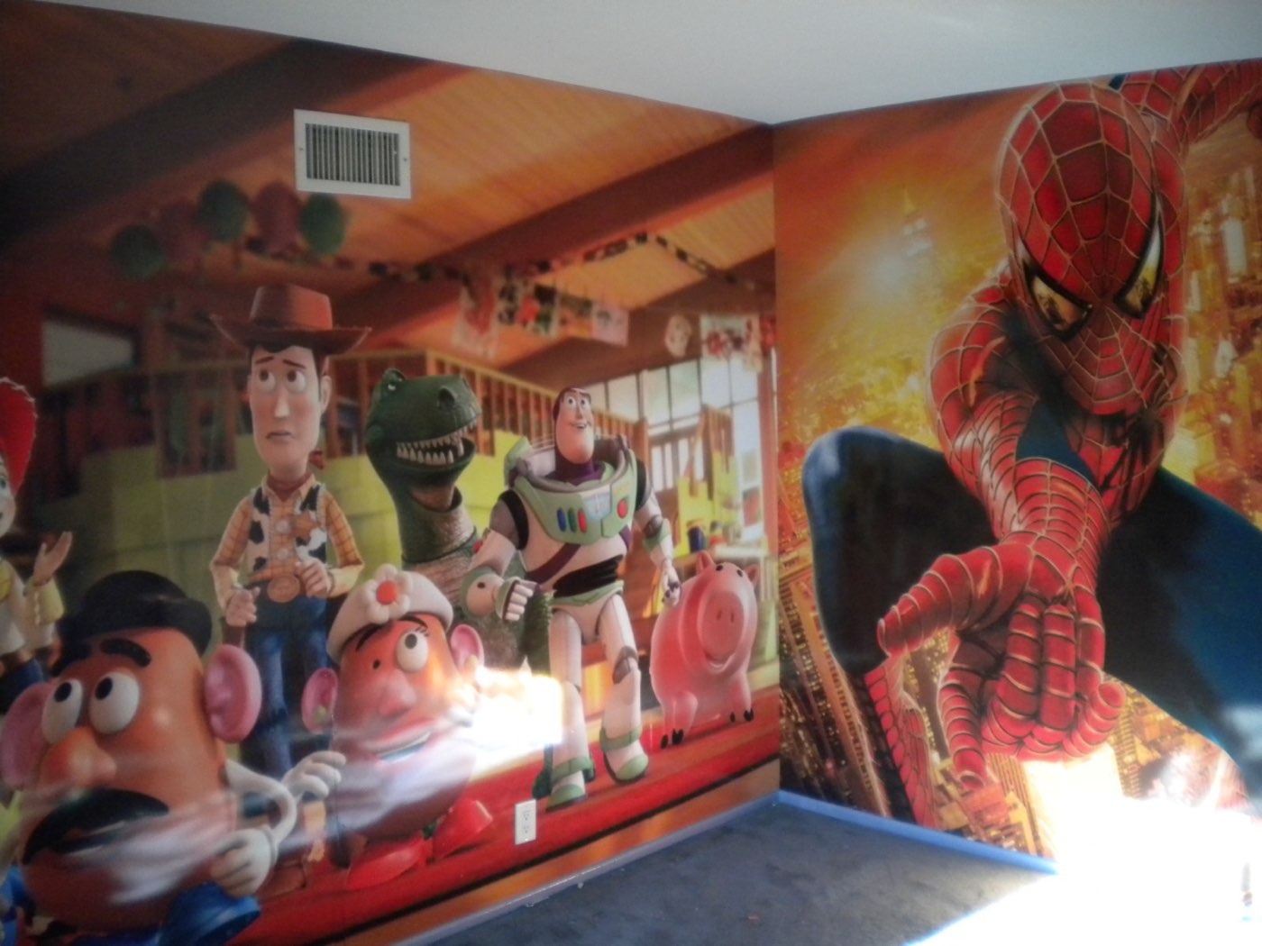 Large character mural installed inside a business