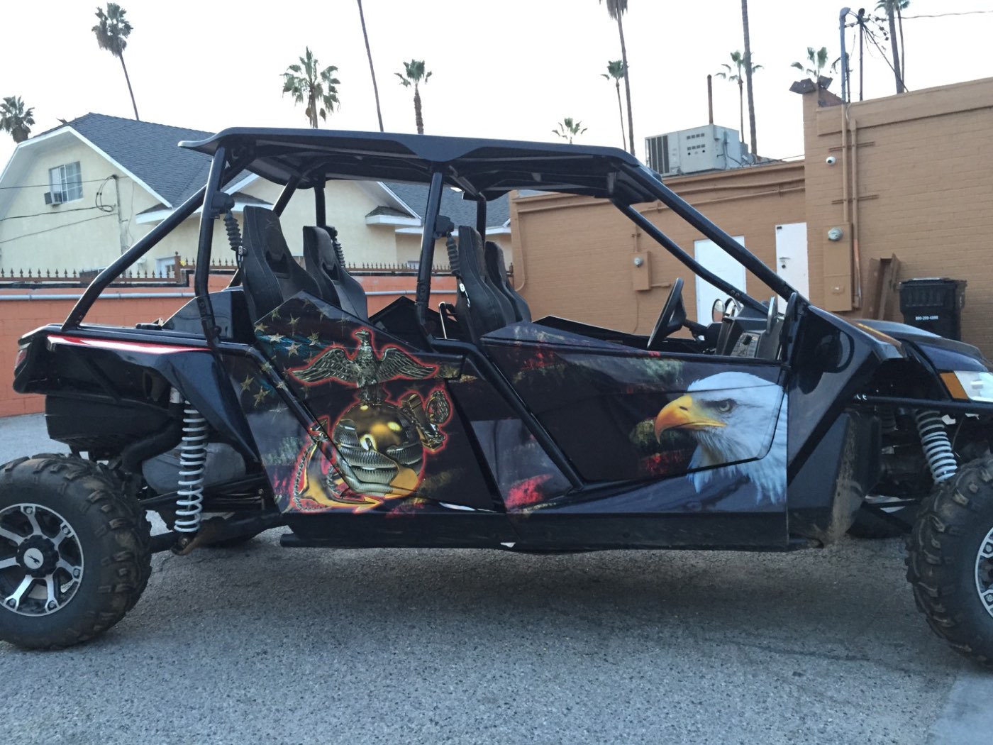 Off-road vehicle with custom animal graphics